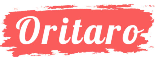Brand name 'Oritaro' with a red brushstroke design on a white background