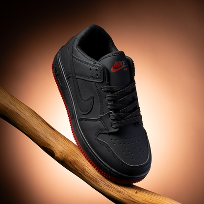 Black Daily Sneakers Red Sole