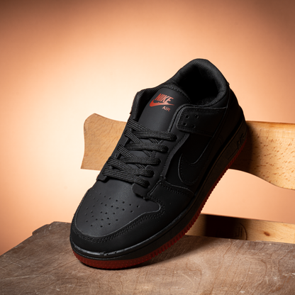Black Daily Sneakers Red Sole
