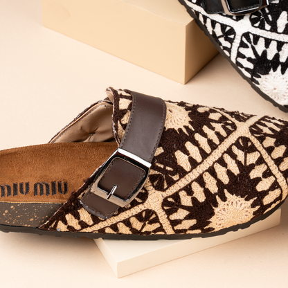 Elegant Suede Buckle Slippers